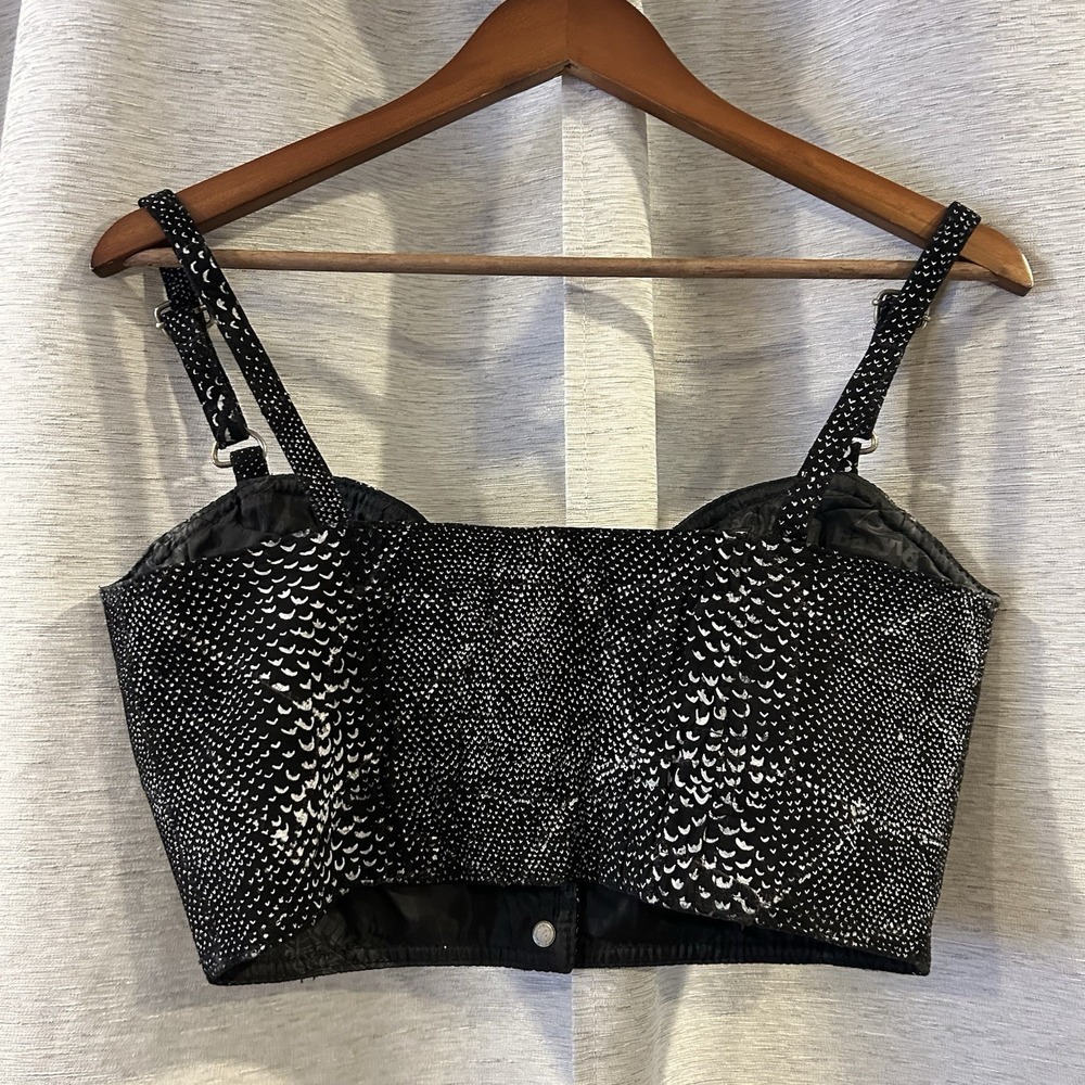 FABULOUS Vintage‎ Leather Easy Rider Motorcycle BUSTIER-Bra -Corset Closer Snaps - Picture 6 of 8